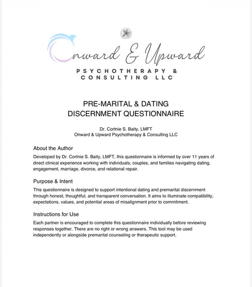 88 item Pre-Marital & Dating Discernment Questionnaire