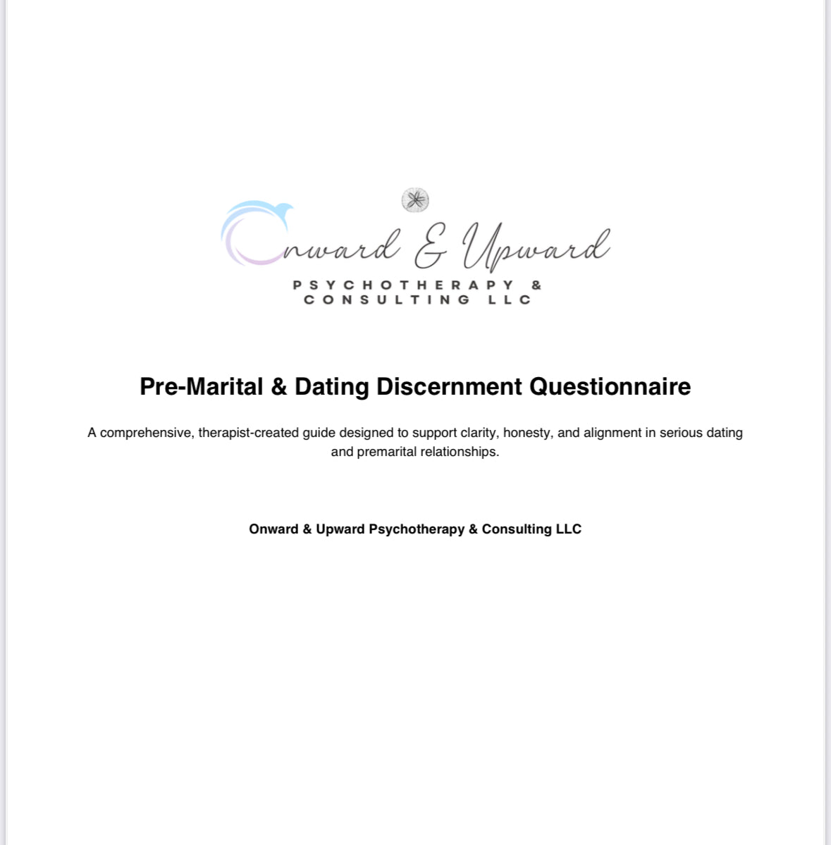 88 item Pre-Marital & Dating Discernment Questionnaire